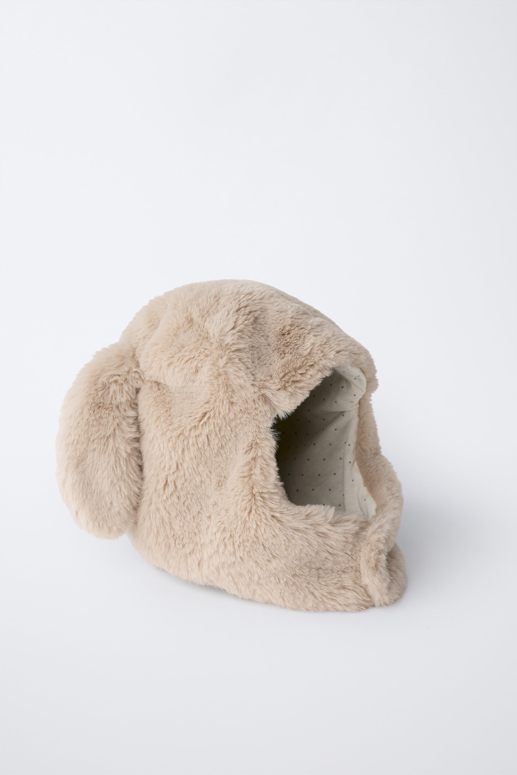 AGES 3-6 / FAUX FUR BUNNY HAT